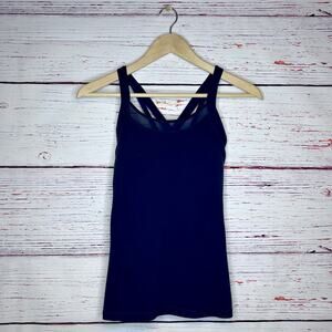 Lululemon Navy Blue Tank Size 6 Strappy Back